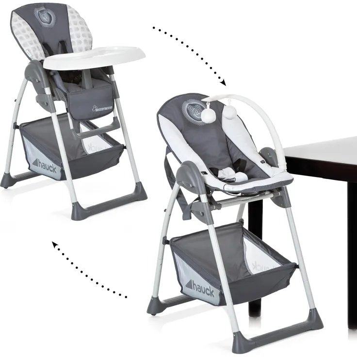 Hauck Disney Baby & Kinder Hochstuhl Sit N Relax, Set inkl. Höhenverstellbares Gestell mit Räder und Korb, Babyliege mit Spielbogen und Kindersitz mit Tablett, Klappbar, Mickey Cool Vibes Grau