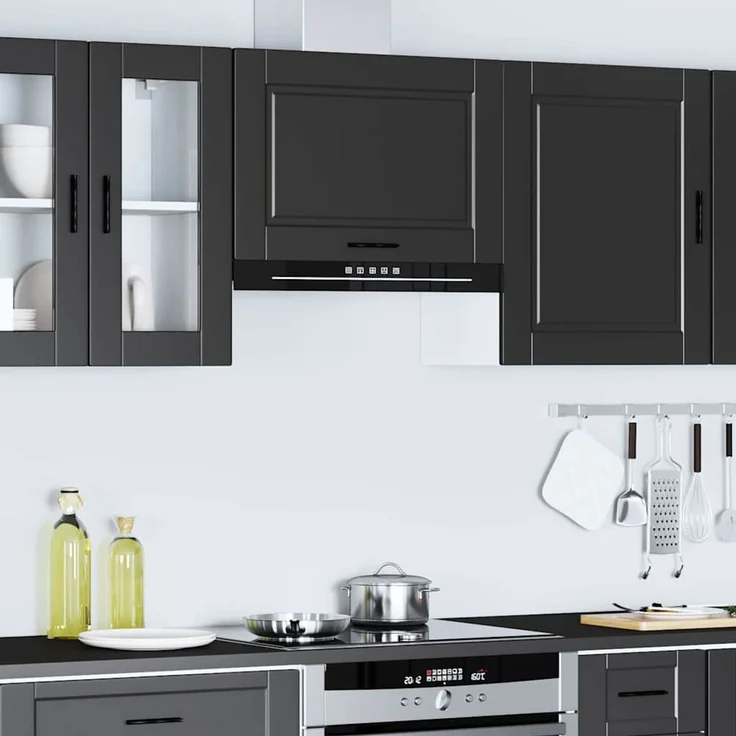 vidaXL Küchen-Hängeschrank Porto Schwarz Holzwerkstoff 854078 – Bild 4
