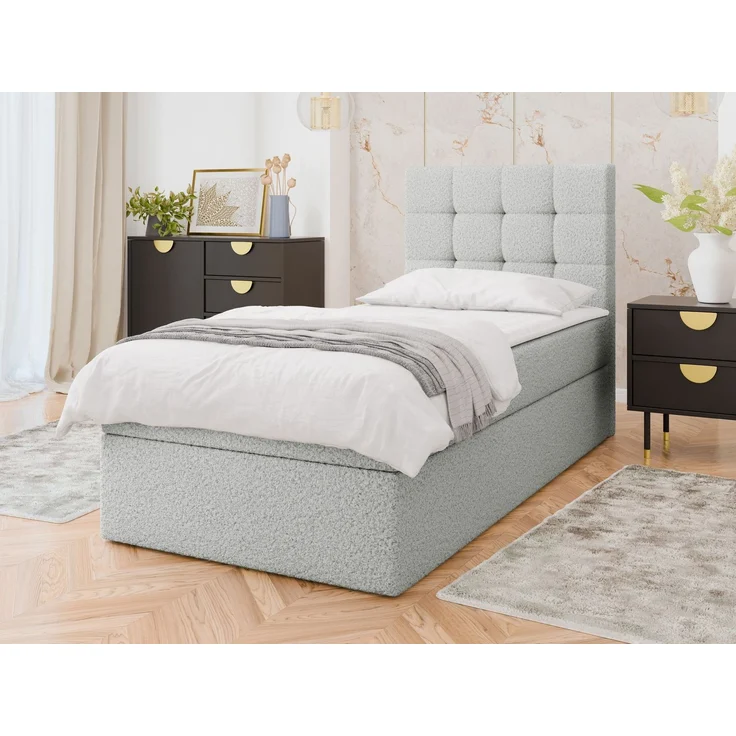 Boxspringbett Gazel Single Boucle (Farbe: Lambi 11, Größe: 90 x 200) – Bild 2