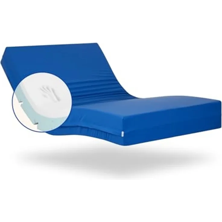 Gerialife® Geriatrische Krankenhaus-Gelenkmatratze | 6 cm viskoelastischer Schaumstoff | Wasserdichter hygienischer Bezug (90x190)