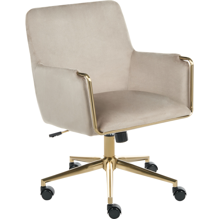 Schreibtischstuhl ALTONA Samtstoff Beige – Bild 4