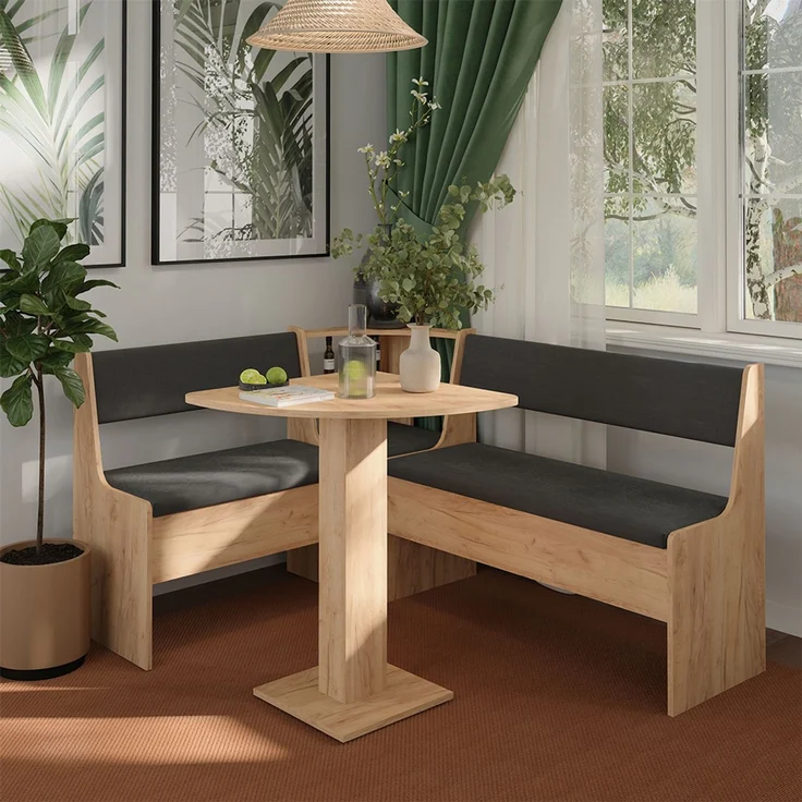 Vicco 'Roman' Eckbankgruppe mit Tisch, Goldkraft Eiche/Anthrazit, 150 x 120 cm – Bild 3