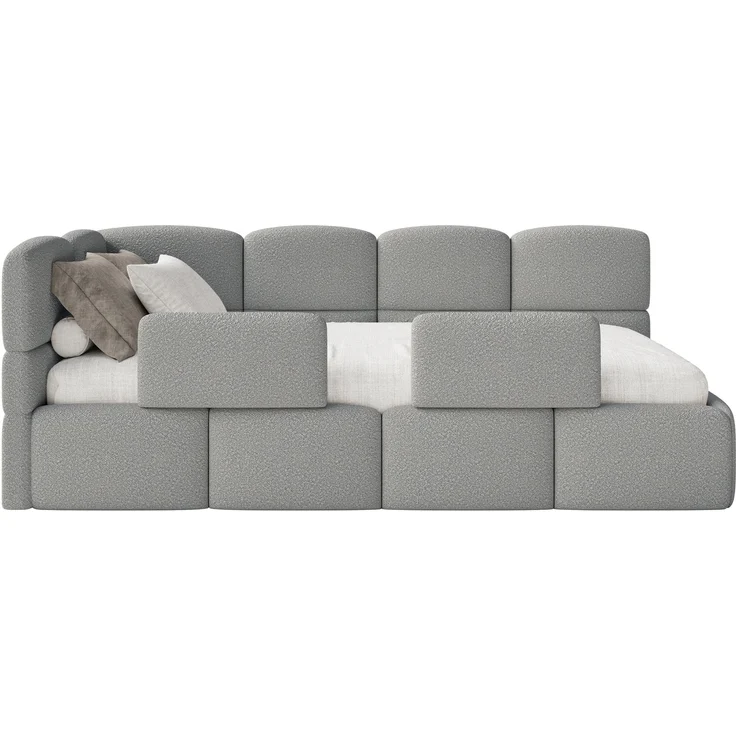 Selsey 'Cloudy' Kinderbett 120x200, Kopfteil links, Matratze & Bettkasten, Bouclé Grau – Bild 6