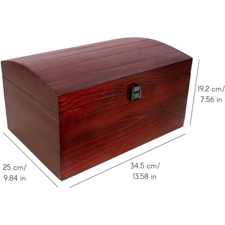 Creative Deco Holzkiste Holztruhe Holzkiste mit Deckel und Schloss – Bild 3