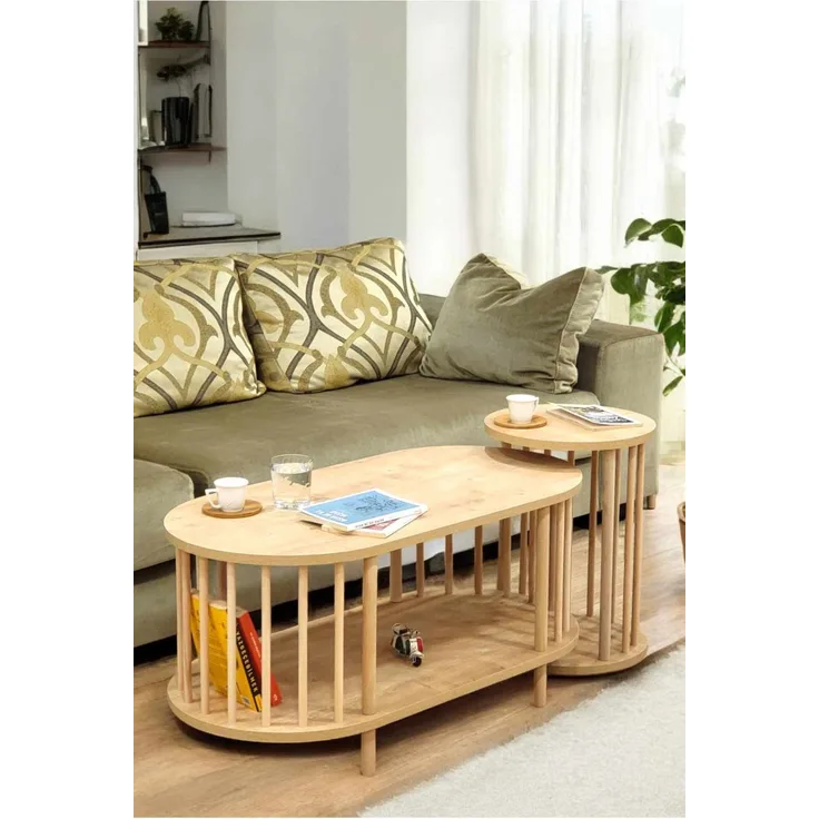 Skye Decor 'Peka111-125 - Sapphire Oak' Couchtisch-Set, Saphir-Eiche, 90 x 43 x 45 cm