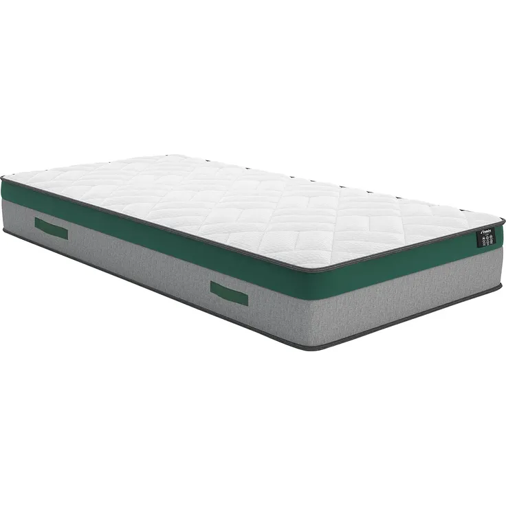 Vente-unique - PRESTIGE Set aus Matratze und Bettgestell Stoff Beige - B 90 cm x H 30 cm22 cm x L 190 cm – Bild 3