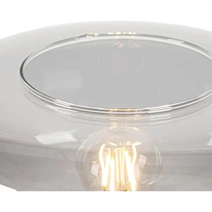 Qazqa Stehlampe Bizle, ohne Leuchtmittel, E27, Grau, Art Deco, Glas, 1-flammig – Bild 3