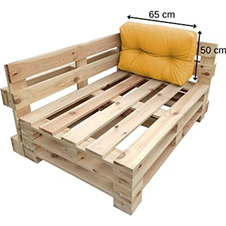 chilly pilley Palettenkissen Wasserdicht Palettenauflage Palettenpolster Palettenmöbel Gartenkissen Wasserfest Wasserabweisend viele Größen und Farben (Seitenkissen 65x50. Gelb) – Bild 3