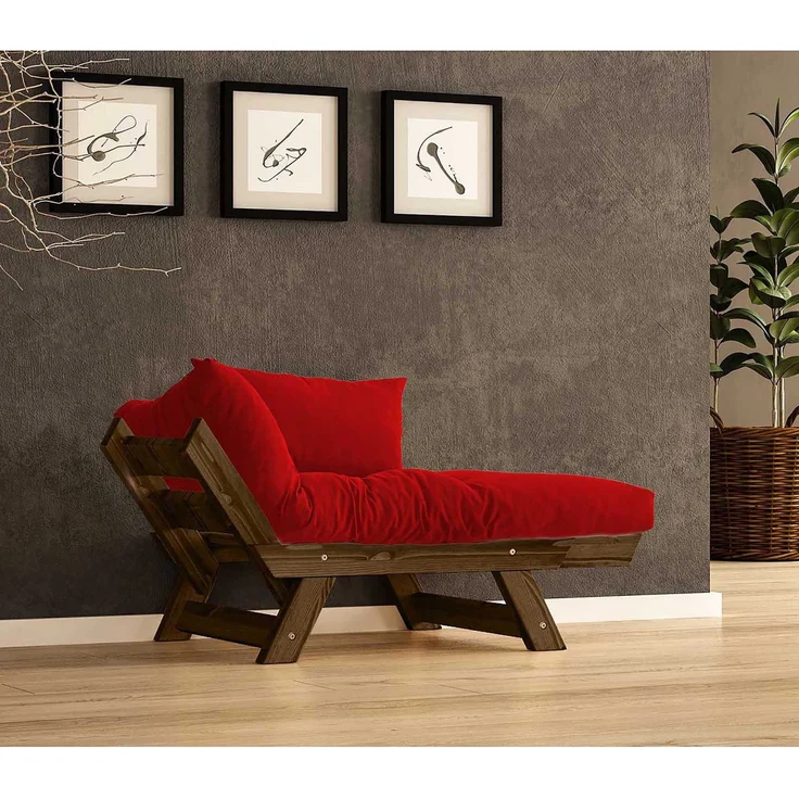 Skye Decor 'CPT8135-140' Garten-Sessel, Walnuss / Rot, 108-140 x 75 cm – Bild 2