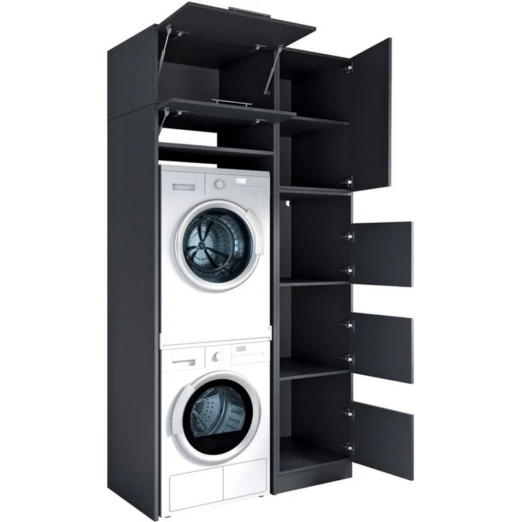 Laundreezy Mehrzweckschrank-Set Laundreezy, 4-tlg. Mehrzweckschrank-Set B/H/T 118/238/68 cm, (4-St), Breite 118 cm, Soft-Close-Funktion, höhenverstellbare Füße – Bild 2