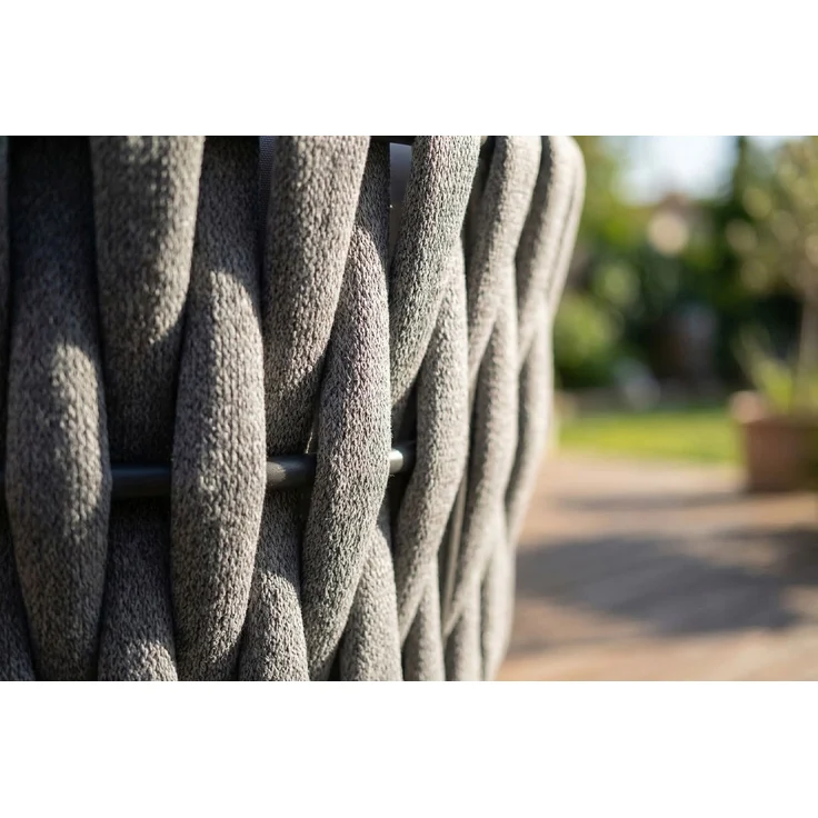 KAWOLA Gartenstuhl LUSHA Outdoor grau Rope hellgrau mit Kissen 78 x 63 x 62 cm – Bild 9