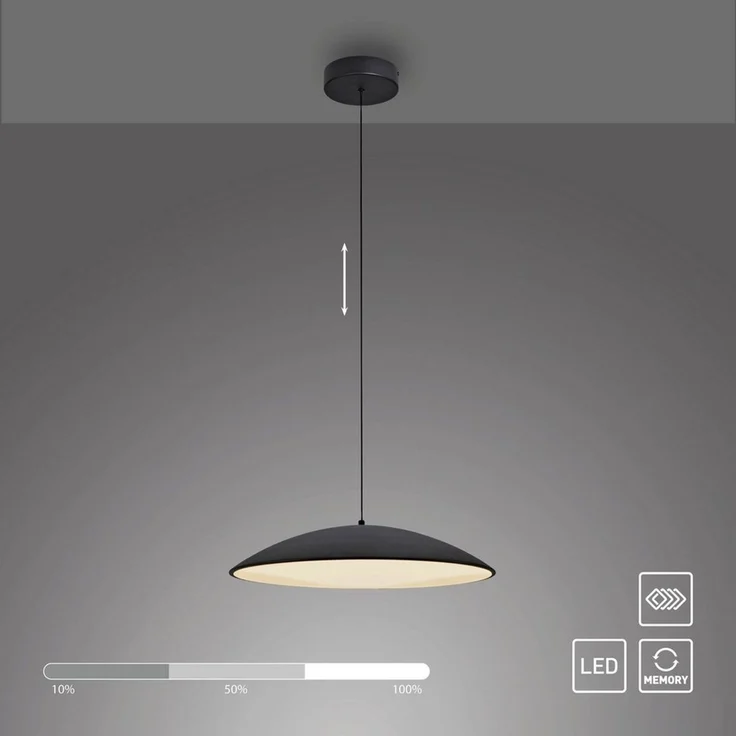 SCHÖNER WOHNEN-Kollektion LED Pendelleuchte LENTE, Memoryfunktion, LED fest integriert, Warmweiß, SCHÖNER WOHNEN Kollektion, Downlight – Bild 4