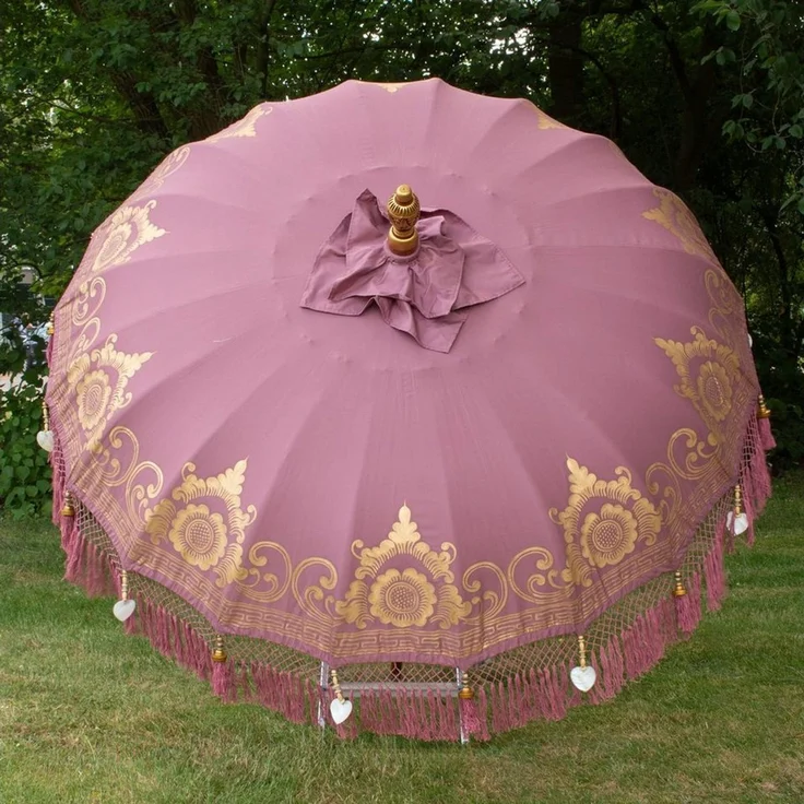 Oriental Galerie Sonnenschirm Bali Garten Sonnenschirm Mauve Model Stella 185 cm – Bild 3