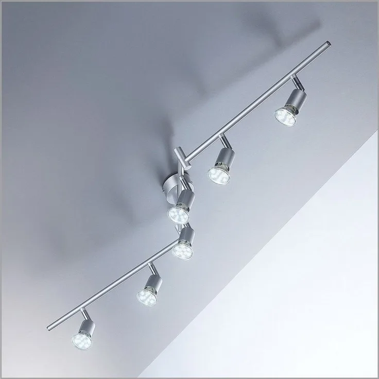 B. K. Licht - LED Deckenlampe schwenkbar, warmweiße Lichtfarbe, GU10 Fassung, LED Deckenleuchte, LED Lampe, Wohnzimmerlampe, Schlafzimmerlampe, Küchenlampe, Deckenstrahler, 120,4x12 cm, Titanfarbig