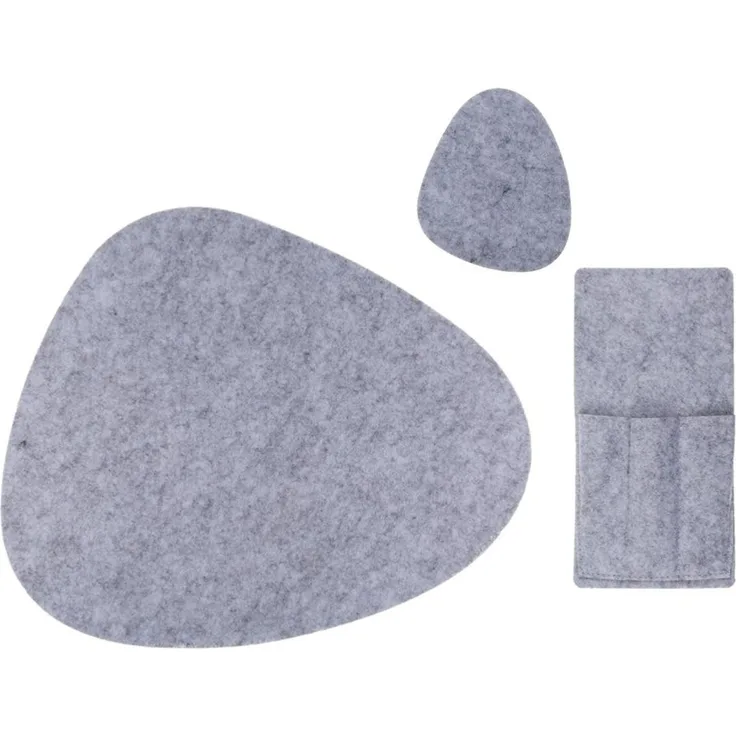 Tischset Kieselstein in grau und/oder anthrazit 3, 6.12tlg. aus Filz Platzset Single Grau