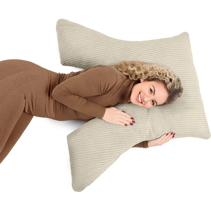 Amilian Schlafkissen - Lesekissen für Bett und Sofa - Seitenschläferkissen - Stillkissen, Seitenschläfer, Rückenlage, Schlafkissen für Seitenlage, Kissen mit Füllung und abnehmbarem Bezug - Stillhilfe – Bild 1