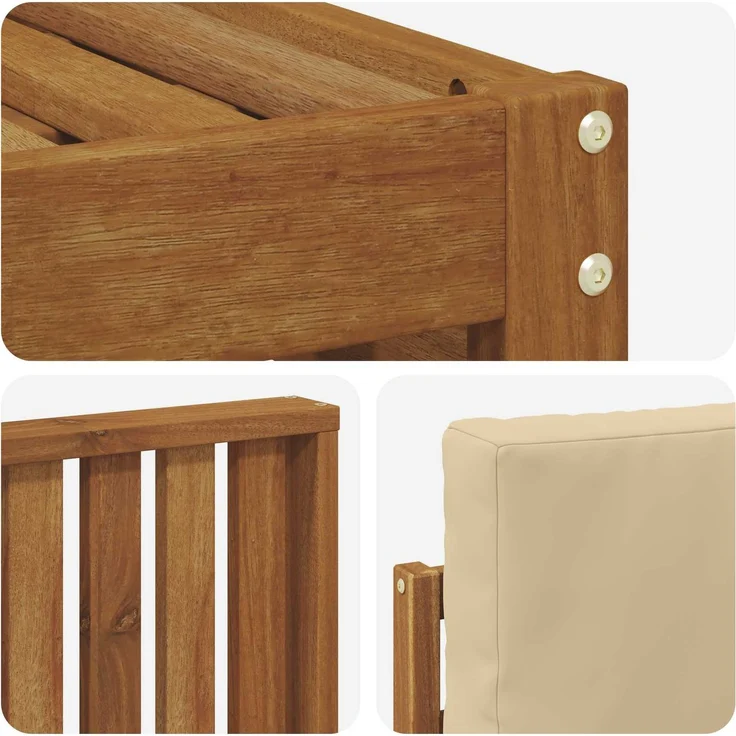 vidaXL Outdoor-Sofagarnitur 7 stk. 6-Sitzer Natur und Beige 3375168 – Bild 6