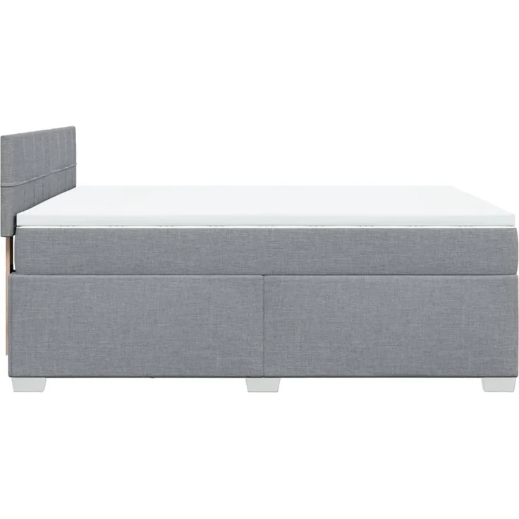 vidaXL Boxspringbett mit Matratze Hellgrau 140x200 cm Stoff 3288211 – Bild 11
