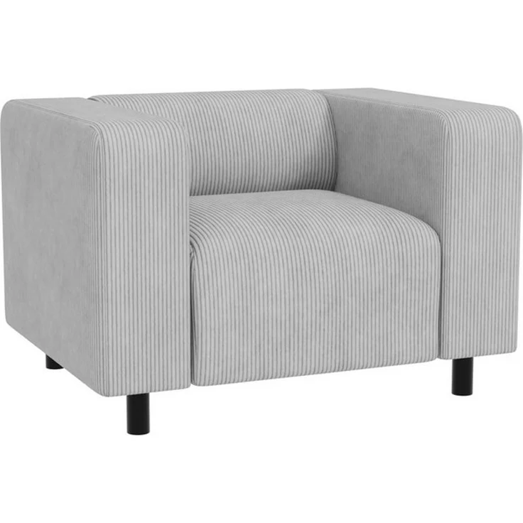 S-Style Möbel Sessel Gustav aus Cord-Stoff mit bequemem Sitz (Sessel x 1), mit Wellenfederung