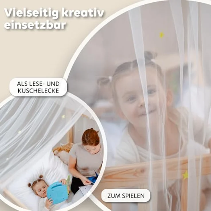 lilimaus Betthimmel Betthimmel fürs Hausbett mit Leuchtsternen nachtleuchtend, Magischer Betthimmel mit leuchtenden Sternen für traumhafte Nächte – Bild 5