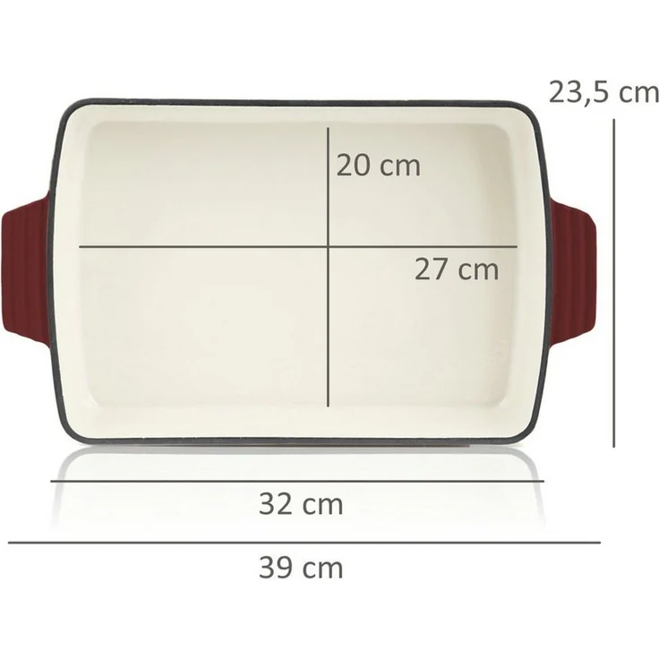 Mahlzeit Auflaufform Gusseisen Auflaufform eckig 3,8 Liter, Dark Cherry, Induktion, Gusseisen – Bild 3