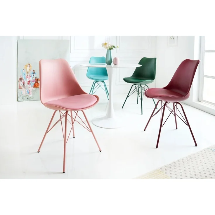 4er Set Design-Klassiker Stuhl NORWAY transparent Kunststoff weiss Buchenholz natur – Bild 11