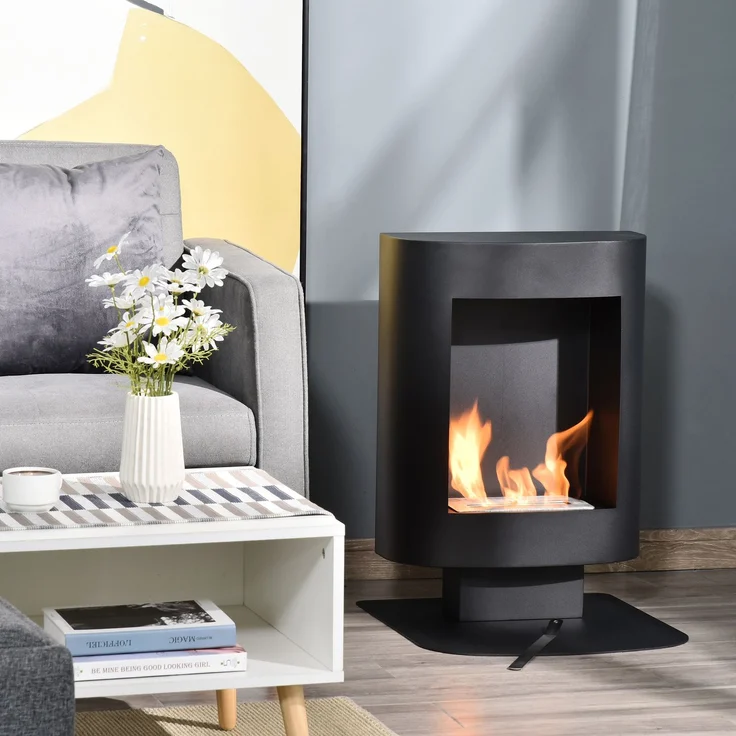 JARDJ Bioethanol-Kamin mit 0,9-Liter-Tank, geeignet für Räume bis zu 20 m², 46,5 x 53 x 65 cm, Schwarz – Bild 3