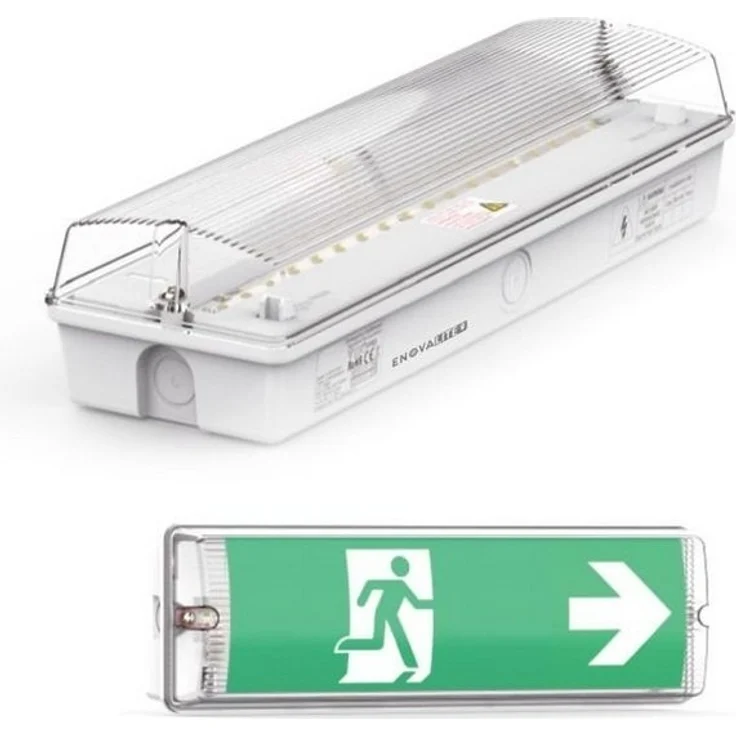 ENOVALITE LED Arbeitsleuchte LED-Fluchtwegleuchte, Notausgang mit Notstrom, TEST-Funktion, IP65, LED fest integriert, Tageslichtweiß, Fluchtwegleuchte, Notleuchte, Fluchtweg, Notbeleuchtung, Notfallakku – Bild 5