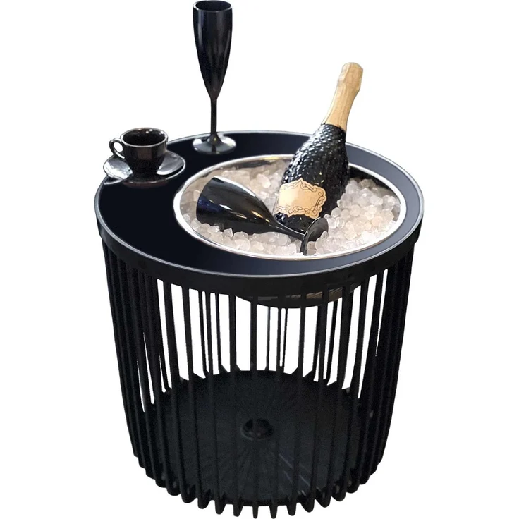 COOTAB Cooler Table COPENHAGEN 4-in-1 Loungetisch mit Edelstahl-Bierkühler – Bild 1