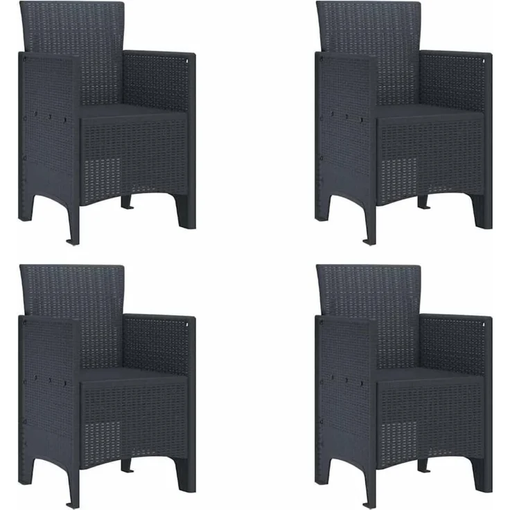 vidaXL Gartenstuhl 4 pcs Anthrazit 53 x 49 x 85 cm Polypropylen 847468 – Bild 1