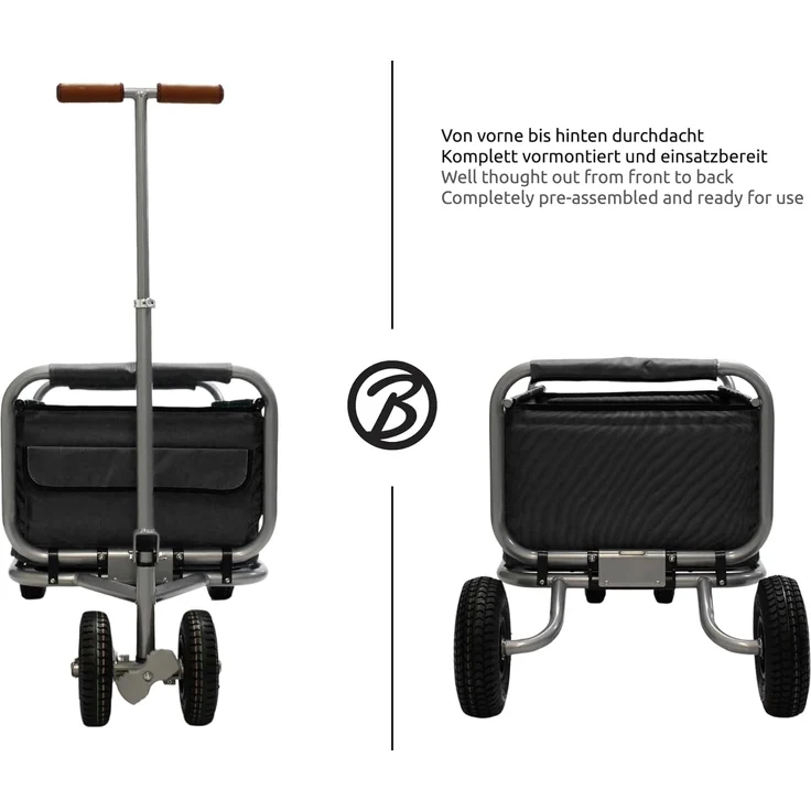 Beachtrekker 'LiFe' Klappbollerwagen schwarz, inkl. Feststellbremse – Bild 7