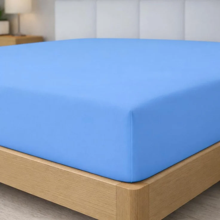 Degrees Home - Collection - Spannbettlaken – 100% Polyester, Hochwertige Mikrofaser, Rundum-Gummizug, Atmungsaktiv & Pflegeleicht, Oeko-Tex Standard 100-150 x 190 x 33- Blau – Bild 1