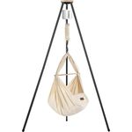 Federwiege mit Tipi und Motor Bio Schafwolle Anthrazit Motor Weiß