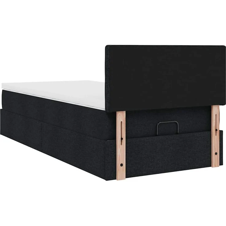 vidaXL Ottoman-Bett mit Matratze & LEDs Schwarz 100x200 cm Stoff 3312452 – Bild 9