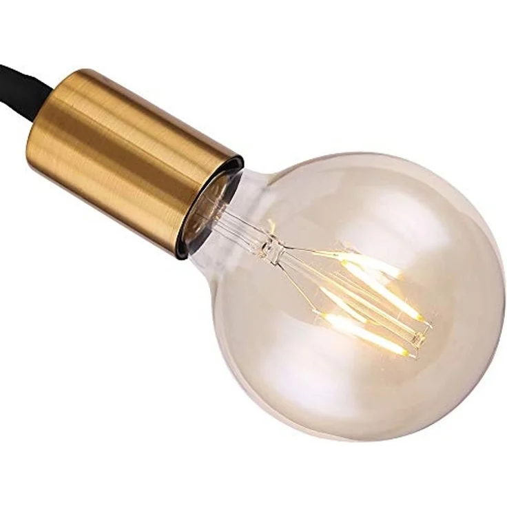 GLOBO LIGHTING Wandleuchte, Leuchtmittel nicht inklusive, Vintage Wand Leuchte gold schwarz Eddison Lampe beweglich Strahler – Bild 7