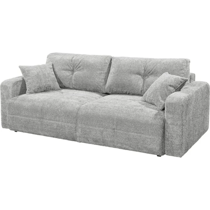 Schlafsofa Bullet von ED Exciting Design – Komfortables Mikrofaser-Sofa mit Nosagfederung Farbe Silber, Bettkasten und Liftbeschlag – Bild 5