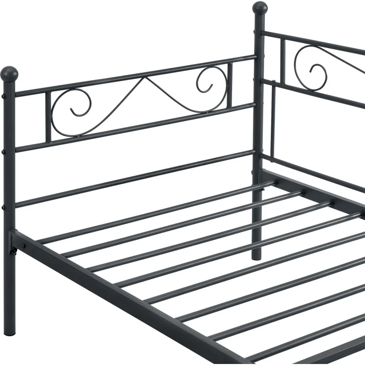 en.casa 'Kerava' Metallbett, Stahl schwarz, 90x200 cm – Bild 6