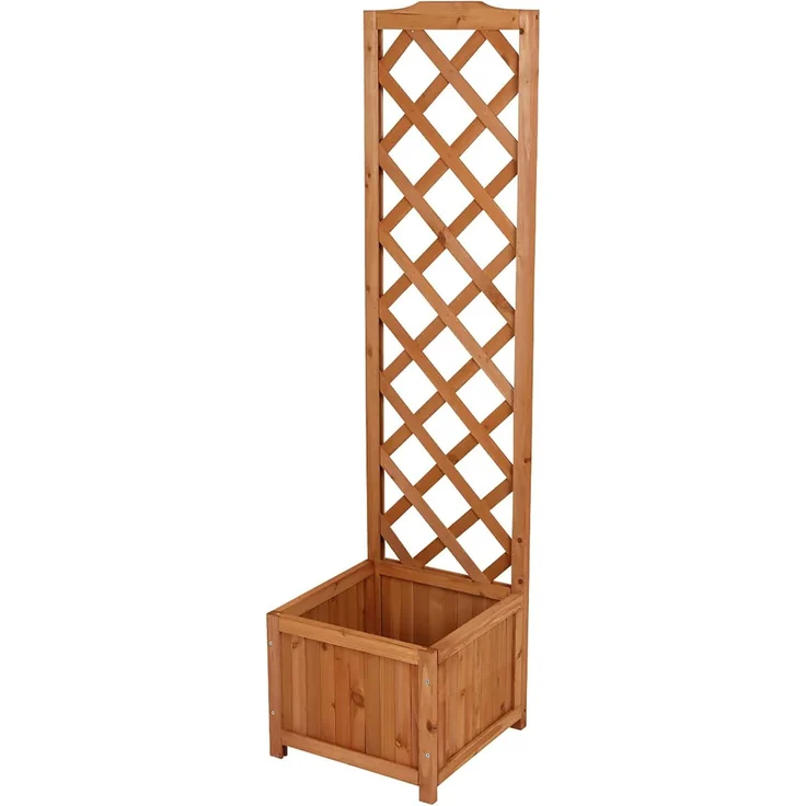 Spetebo Pflanzkübel Holz Blumenkasten mit Spalier und Rankhilfe (Anzahl, 1 St, Stück), mit integrierter Rankhilfe – Bild 1