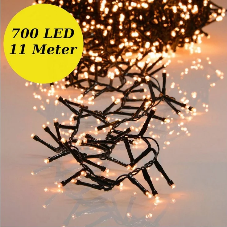 INtrenDU LED-Lichterkette Lichterkette EXTRA warmeiß 700LED 14m, mit itegriertem Timer, Beleuchtungsprogrammen und Memoryfunktion