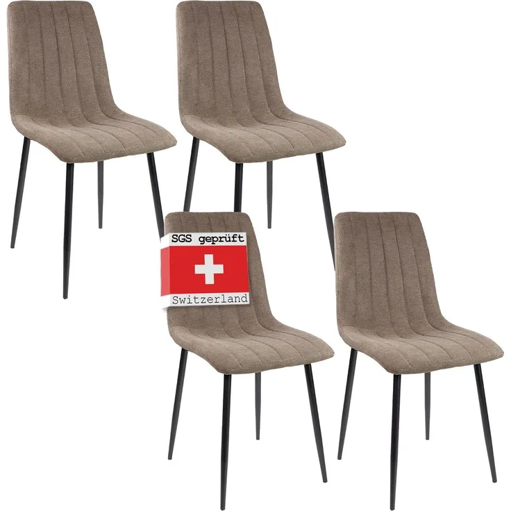 Albatros Esszimmerstühle 4er Set GARDA braun - Komfortabler Polsterstuhl für Modernes und Stilvolles Design am Esstisch - Küchenstuhl oder Stuhl Esszimmer mit hoher Belastbarkeit bis 110kg