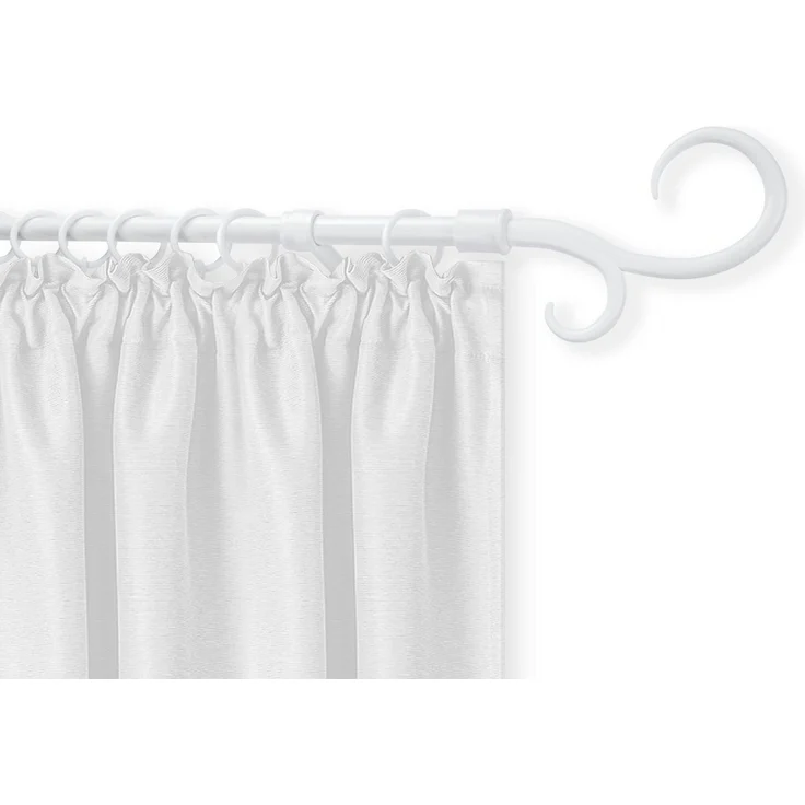 Hexim Gardinenstange, Vorhangstange Ø 16mm inkl. Gardinenringe mit Haken, Metall & Kunststoff (weiß, Kringel) Gardienenstange Vorhang Stangen 2m curtain rod – Bild 2