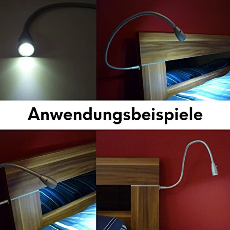 kalb Bettleuchte LED Leseleuchte Aufbauleuchte Nachttischlampe Bettlampe Leselampe, 2er Set, warmweiß – Bild 7