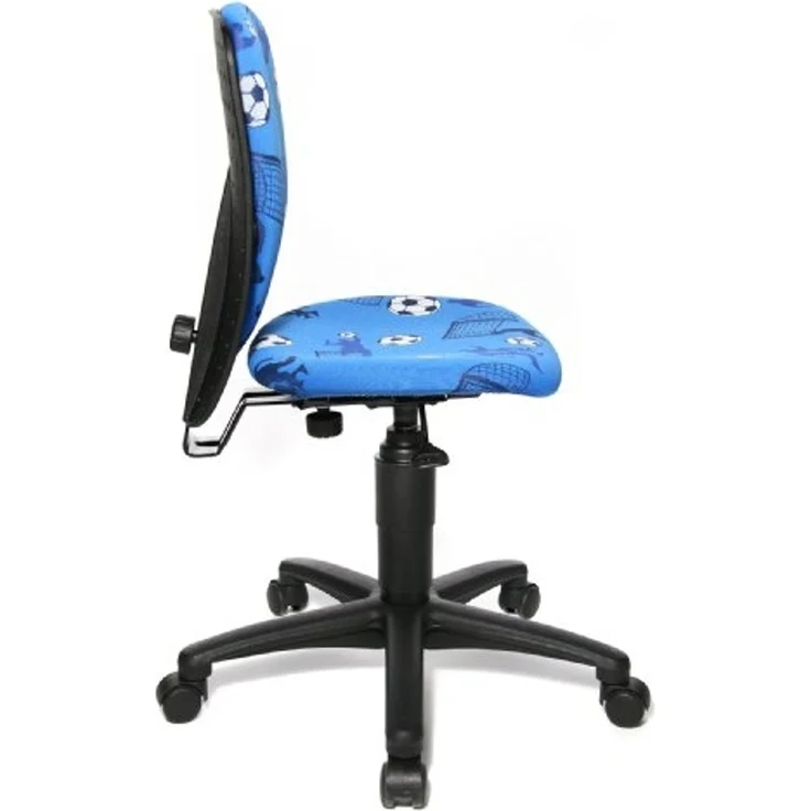 Topstar S'cool 3, Kinderdrehstuhl, Schreibtischstuhl für Kinder, Bezugsstoff blau, Motiv Fußball & 6991 Rollenset, Hartbodenrollen für Bürostuhl, Rollenset = 5 Rollen für Schreibtischstuhl, schwarz – Bild 4