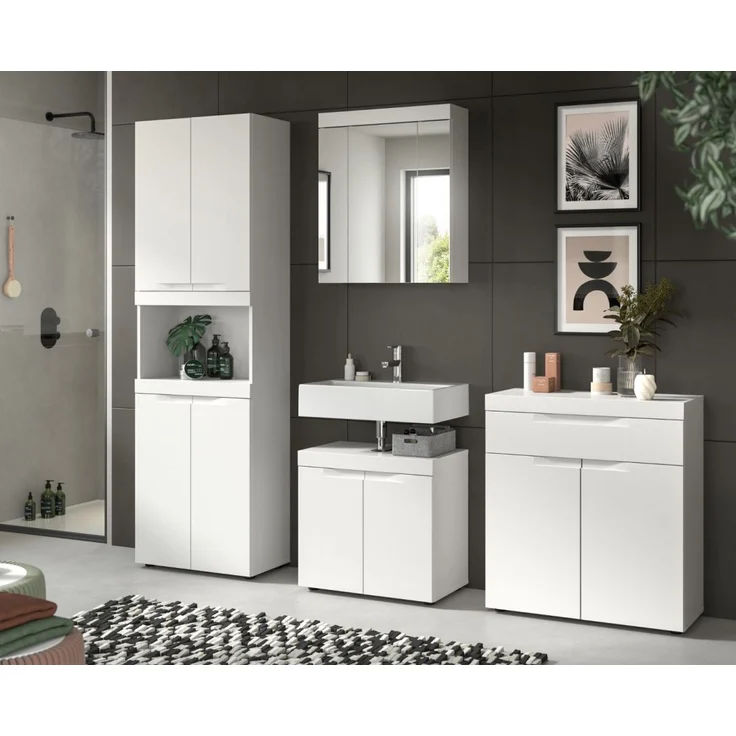 Badmöbel Set in Gusto weiß matt 3-teilig 150 cm – Bild 6