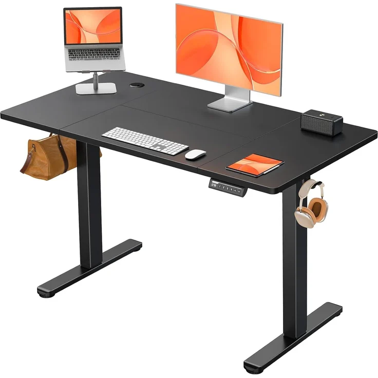 ErGear Elektrisch Höhenverstellbarer Schreibtisch 120x60 cm, Schreibtisch Höhenverstellbar mit 4 Memory-Funktion, Gaming Tisch mit Vierteilige Tischplatte – Bild 1