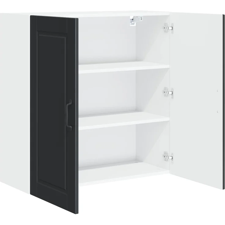 vidaXL Wandschrank PORTO Schwarz 80 x 31 x 80 cm Holzwerkstoff 885406 – Bild 5