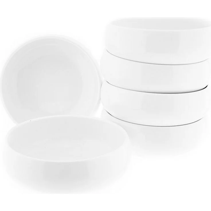 Belicia 6 Teiliges Set Suppenschüssel Ø15 cm aus Porzellan Hochglanz Weiß Rund – Bild 1