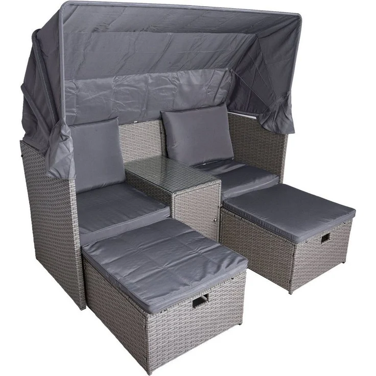 Relax Lounge 4041908123954 SAINT TROPEZ mit Hocker und Sonnendach – Bild 2