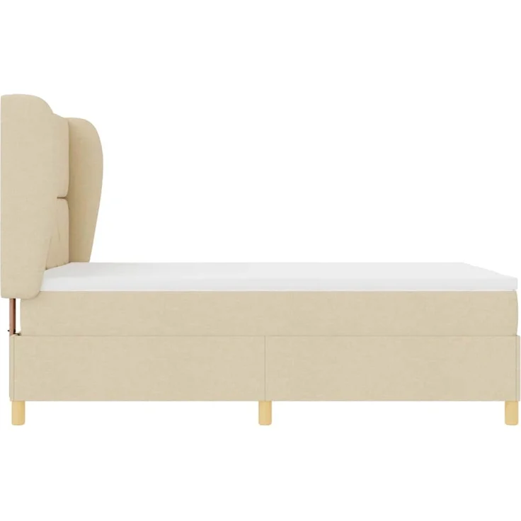 vidaXL Boxspringbett mit Kopfteil Creme 190 x 140 cm Stoff 3340814 – Bild 8