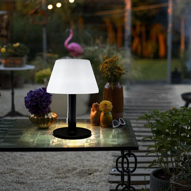 Kynast Solar LED Tischlampe warmweiß schwarz 2-Lichtstufen Außenbereich – Bild 5